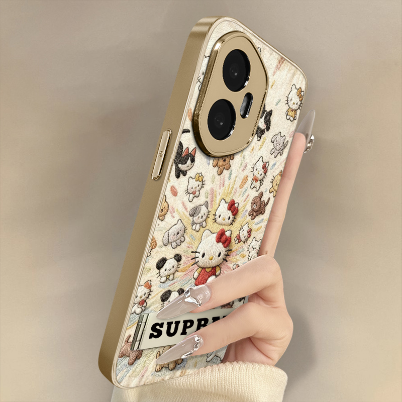 猫狗凯蒂适用于荣耀400手机壳300新款200卡通100pro网红90gt可爱80女高级70支架60全包POWER防摔小羊皮保护套