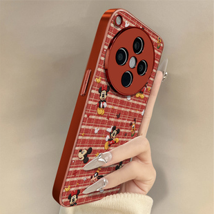 格纹米奇老鼠适用于oppofindx9手机壳findx9pro新款 x8s卡通x7ultra可爱小羊皮x6网红x5好看a97男女A6高级支架