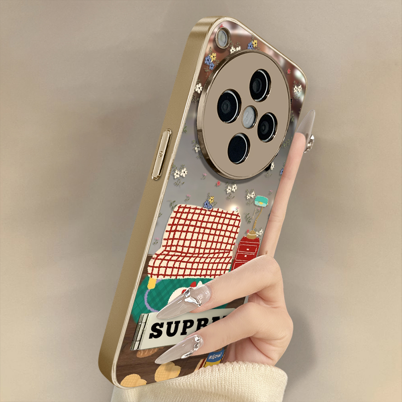 浙皇适用于oppofindx8手机壳x7ultra创意x6pro可爱x5女款a97补妆a93s新款a57镜面72防摔55支架沙发碎花猫咪钟