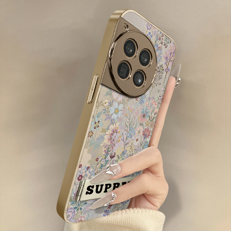 浙皇适用于一加13手机壳1加13T新款12网红11小羊皮ace5pro防摔ace3支架小众高级简约女创意秋冬ace2v满屏花卉