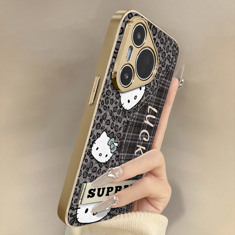 浙皇适用于华为pura80手机壳新款70ultra网红p60art小羊皮p50e防摔p40支架高级可爱女秋冬p30pro格子豹纹kt猫