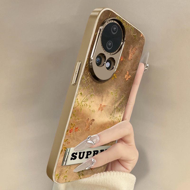 竹子飞蝶适用华为nova13手机壳12ultra网红11se国风10pro情侣9新款8可爱女款电镀7防摔6小羊皮5高级小众支架