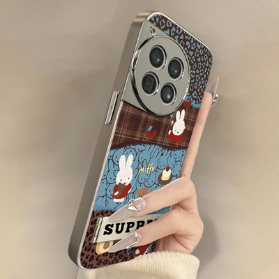 米菲兔子适用于一加15手机壳1加13T新款12卡通11网红ace6可爱ace5pro女ace3高级2支架全包防摔小羊皮保护套