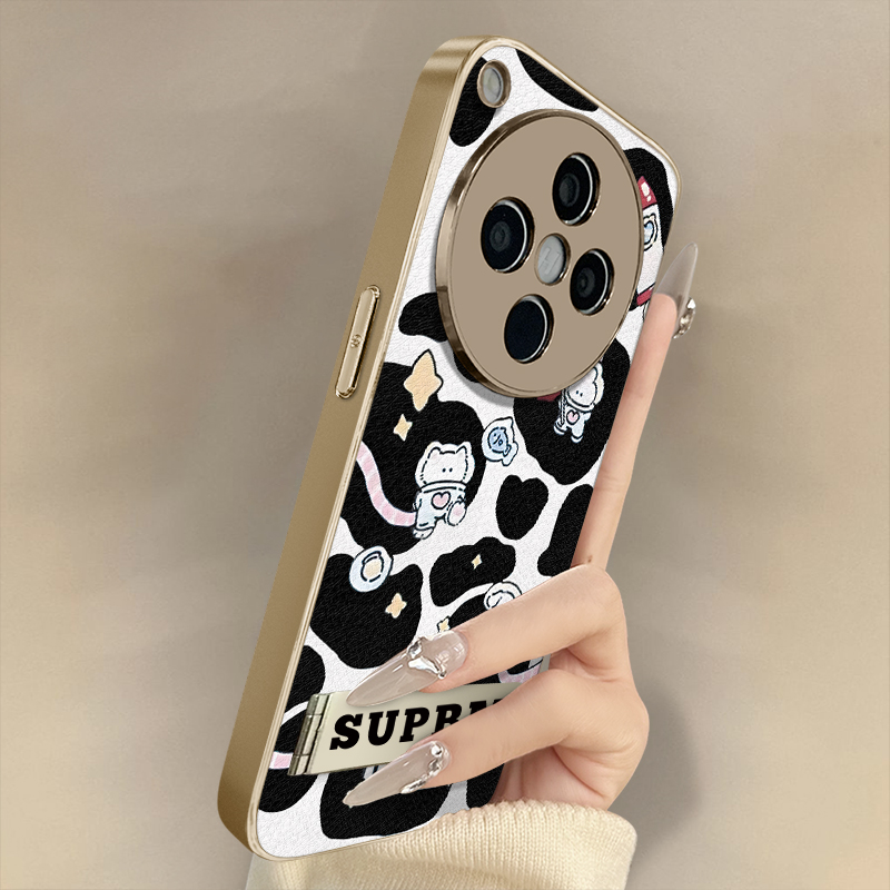 浙皇适用于oppofindx8手机壳x7ultra新款x6pro高级x5小众a97防摔a93s支架a72网红a57卡通羊皮女可爱2黑块动物