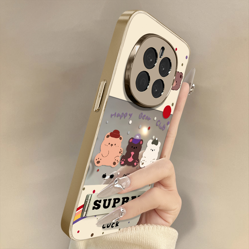 浙皇适用于荣耀magic7手机壳6新款5pro高级感4pro网红爆款x60i支架x50gt男女x40i电镀x30i镜面GTPro小熊相框