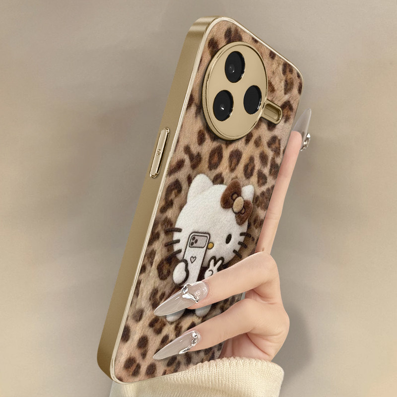 自拍kt猫适用于红米k90手机壳k90promax新款k80男女k70可爱小羊皮k60网红50好看note15r小众14高级13防摔支架