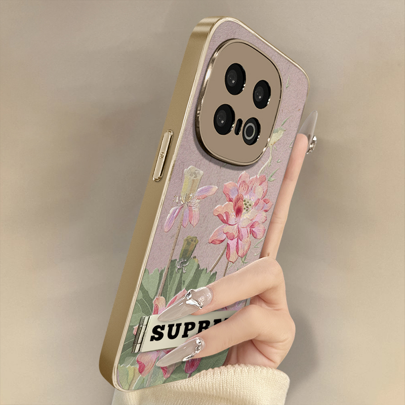 浙皇适用于vivoiqoo13手机壳12高级11网红neo10新款9复古8女7电镀6小羊皮z10turbo全包防摔支架z9x水墨莲花