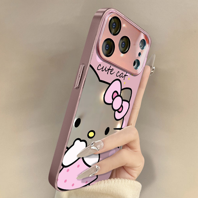 捂嘴猫咪适用于苹果17手机壳iPhone17promax新款17Air可爱16plus爆款15好看14支架13镜面12高级感小众创意女
