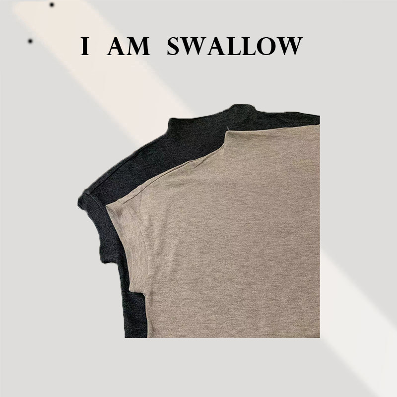 【A/M Swallow】25Ss秋季新品小立领短袖T恤A1E810#401