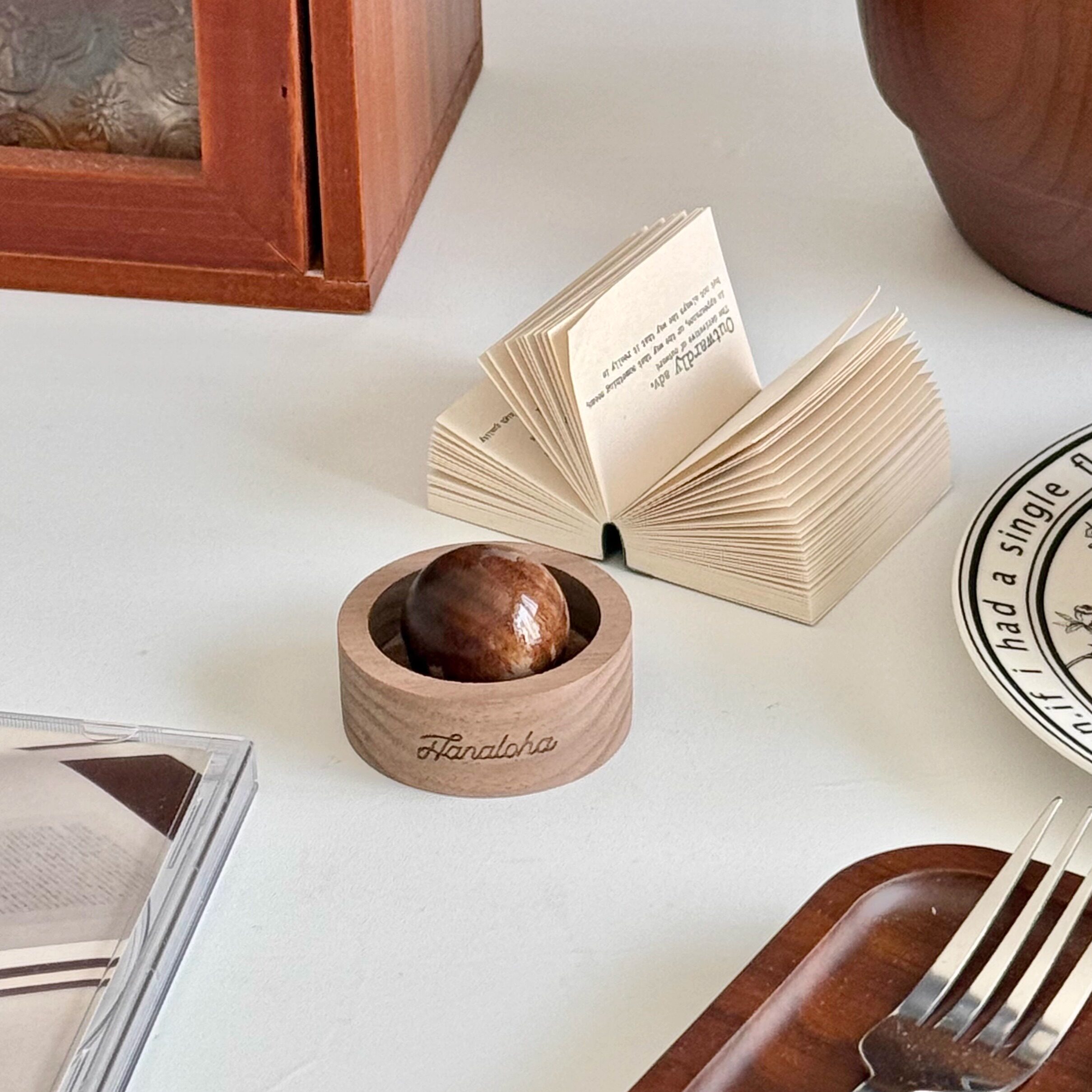 Hanaloha扩香木系列黑胡桃木香薰摆件植物精油车载香氛持久留香