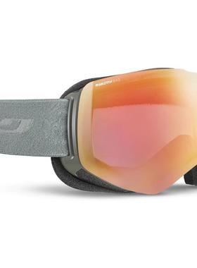 代购JULBO女士滑雪镜光致变色防雾宽视野贴合头盔无框设计球面镜