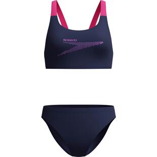 爆款 代购 Speedo速比涛女士泳衣抗氯速干深蓝高弹游泳运动泳装