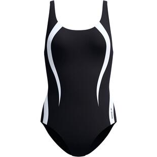 代购 Speedo速比涛女士泳衣聚拢支撑黑色拼色游泳健身连体速比涛