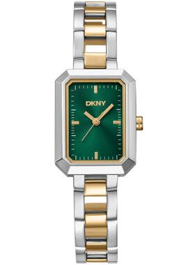 代购DKNY唐可娜儿女士腕表计时夜光日期简约金属双色钢带防水