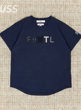 现货 FDMTL SASHIKO LOGO TEE 日制蓝染工艺贴布LOGO短袖T恤