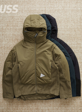 现货 AND WANDER TOP FLEECE P棉抓绒拼接保暖中间层夹克外套25AW