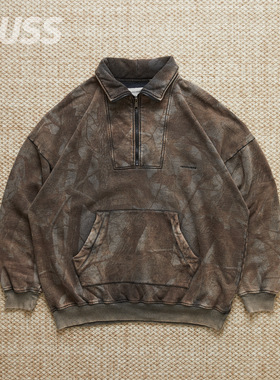 现货 ANACHRONORM SULFUR DYED REALTREE HALF硫染半拉链抓绒卫衣