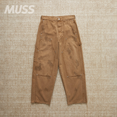 JIEDA日产做旧双膝工装伐木裤