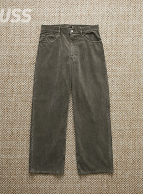 现货 AURALEE PIGMENT DYED WIDE 日产成衣染色水洗灯芯绒休闲裤