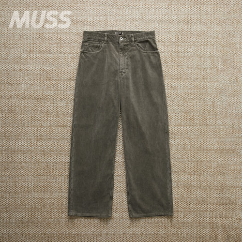 AURALEE成衣水洗灯芯绒休闲裤