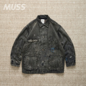 BOWWOW DUCK COVERALL 现货 日产泼墨做旧毛毡内衬四袋工装 夹克