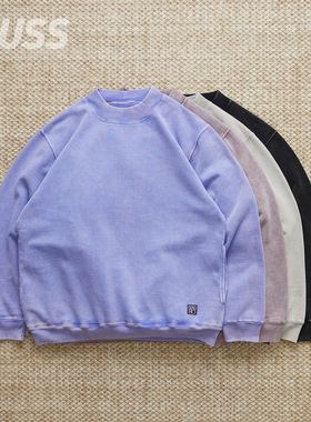 现货 GUNGHO SWEAT HI-NECK 水洗晕染褪色休闲做旧圆领卫衣 25AW