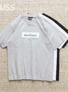 现货 WILDTHINGS BOX LOGO TEE 简约基础LOGO印花休闲复古短袖T恤