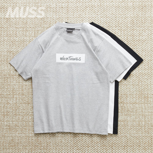 现货 WILDTHINGS BOX LOGO TEE 简约基础LOGO印花休闲复古短袖T恤