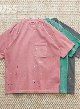现货 LIBERAIDERS PAINT SPLATTER TEE 复古泼墨口袋短袖T恤 25SS