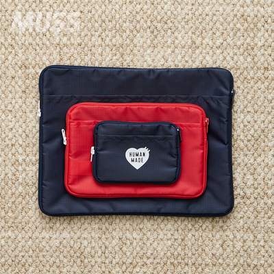 现货 HUMAN MADE TRAVEL CASE MEDIUM 爱心尼龙透明旅行包收纳包