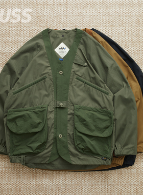现货 WFELD CAMPER'S JACKET 防撕裂格纹户外机能口袋开衫外套