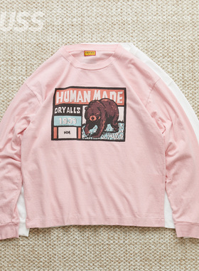 现货 HUMAN MADE GRAPHIC L/S T-SHIRT 日产棕熊印花长袖T恤 25SS