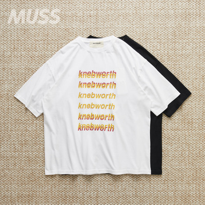 ANACHRONORM渐变字母短袖T恤