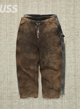 现货 ANACHRONORM SULFUR DYED DUCK 日产硫染做旧双膝直筒伐木裤