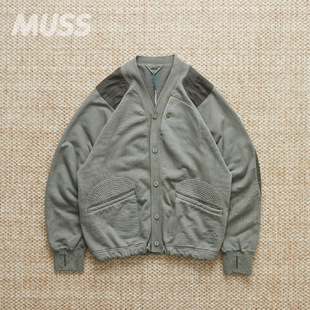 现货 WFELD PIGMENT CARDIGAN 染色做旧复古拼接开衫外套 25AW