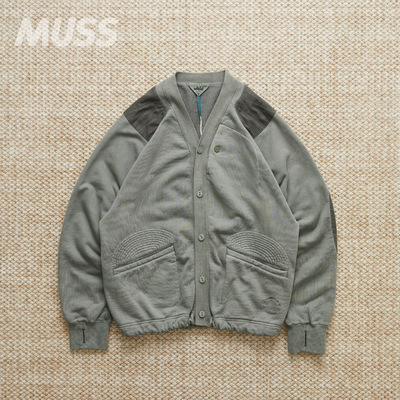 WFELD染色做旧复古拼接开衫外套