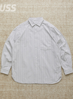 现货NANAMICA REGULAR COLLAR STRIPE日产包纱芯条纹休闲衬衫26SS
