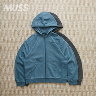 现货 WILDTHINGS SWEAT HOODIE 成衣染色做旧复古拉链卫衣