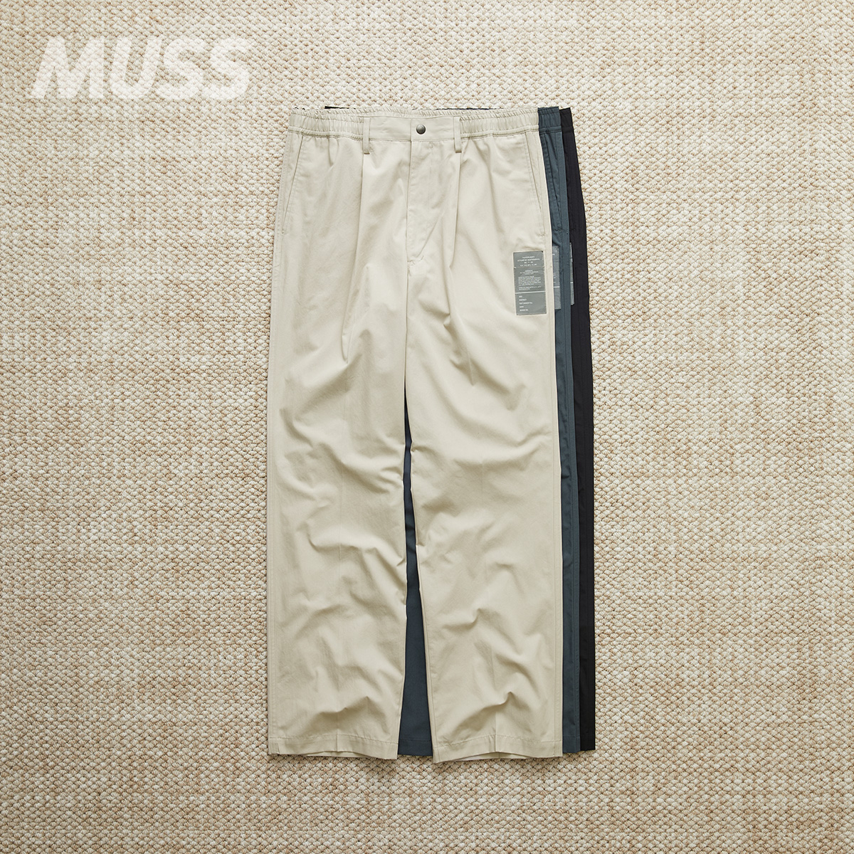 现货 N.HOOLYWOOD Tuck Trousers 日产军事贴布单褶微锥西裤25SS