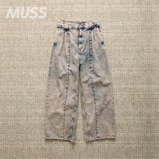 现货 YOKE DENIM WIDE-LEG BUGGY PANTS 日产水洗做旧工装牛仔裤
