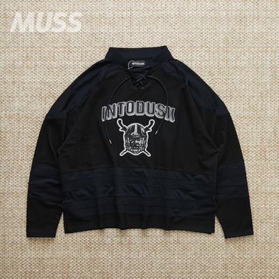 INTODUSK刺绣网眼拼接橄榄球球衣