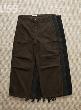 现货 ENTIRE STUDIOS BARREN CARGO 水洗做旧打褶阔腿工装裤 25AW