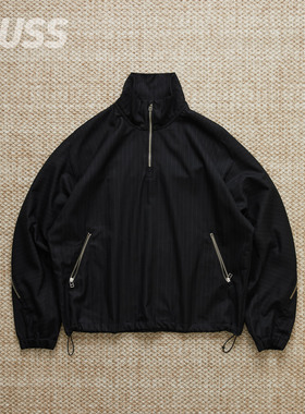 现货 ROTOL HALF ZIP PULLOVER 日产羊毛半拉链条纹休闲夹克 25AW