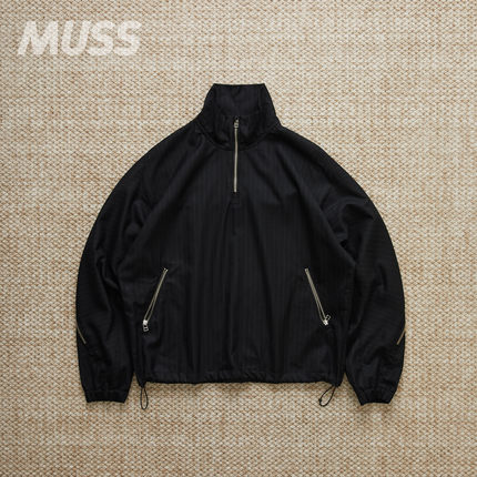 现货 ROTOL HALF ZIP PULLOVER 日产羊毛半拉链条纹休闲夹克 25AW