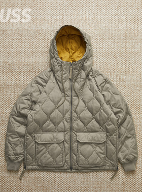 现货 TAION MILITARY W-ZIP DOWN HOODIE 复古绗缝连帽羽绒服夹克