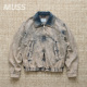 DYE DENIM FRONT 现货YOKE ZIP BLOUSON日产水洗渐变褪色牛仔夹克