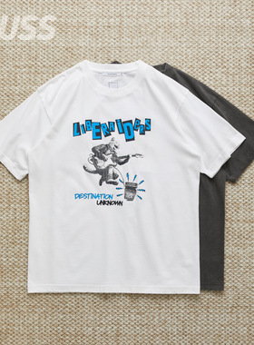 现货 LIBERAIDERS POGO DANCE TEE 复古磨毛做旧摇滚印花短袖T恤