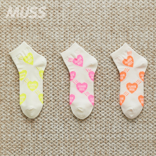 HUMANMADE日产爱心提花休闲袜