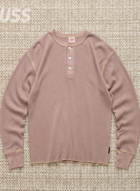 现货 GRAMICCI HEALTHKNIT WAFFLE抗菌除臭亨利领做旧华夫格长袖T