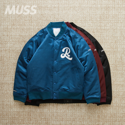 LIBERAIDERS缎面人造丝字母夹克